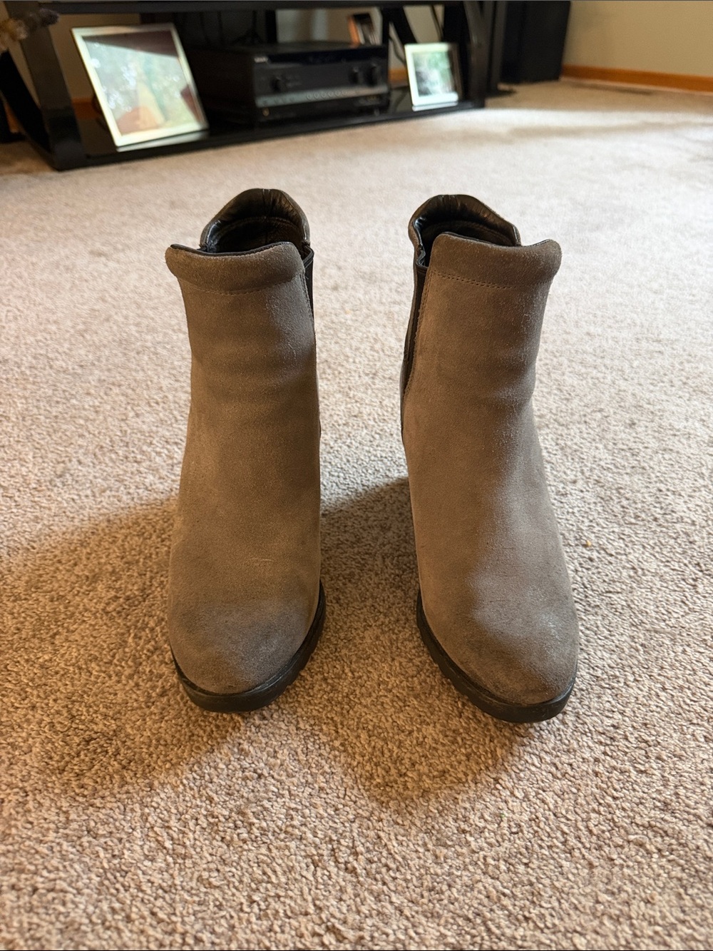 Sorel Gray Suede Ankle Booties